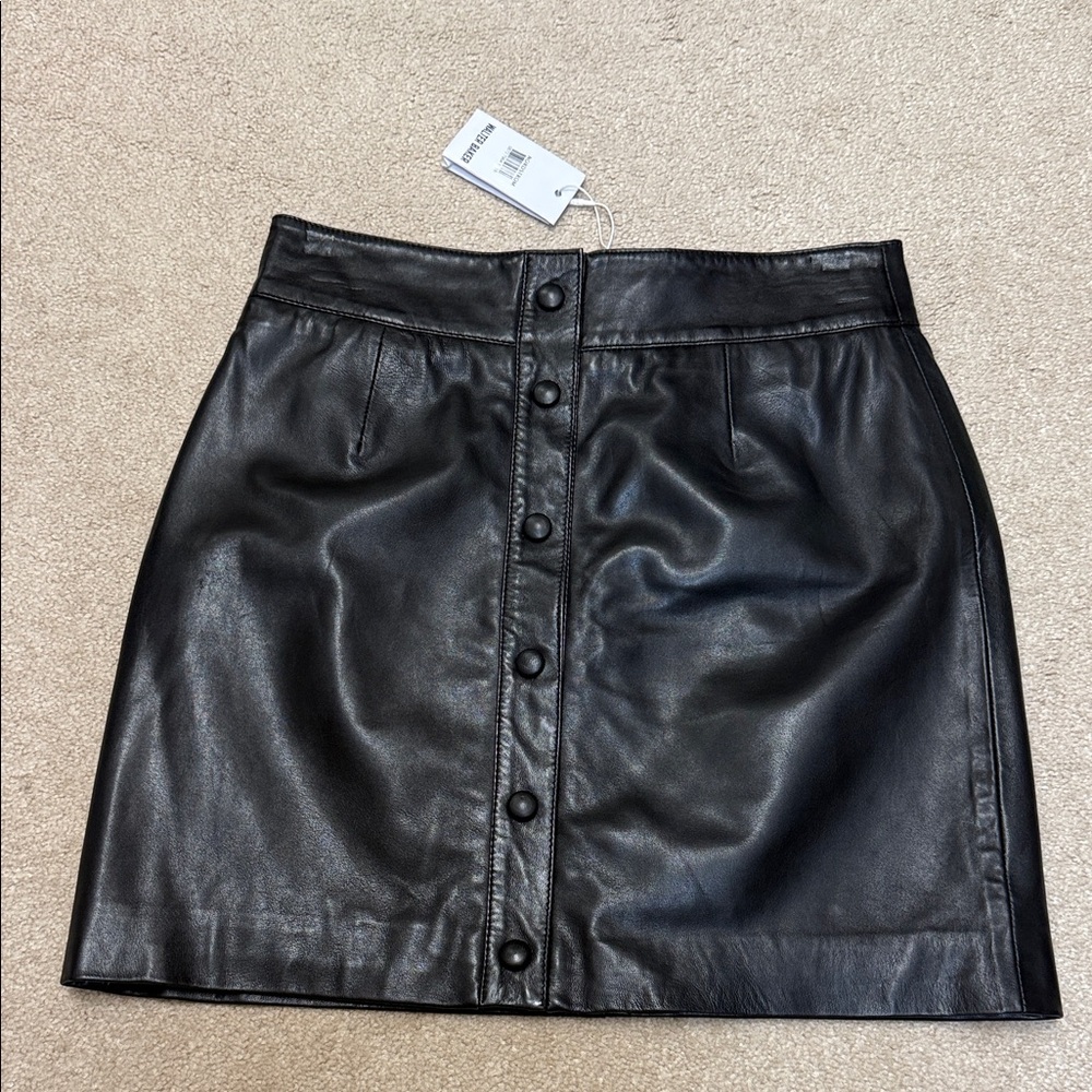 Walter Baker Black Leather Mini Skirt
